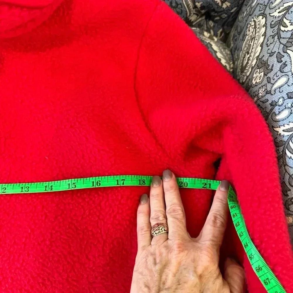 Talbots T By Talbots, Red Fleece Jacket ~ Size M - image 5